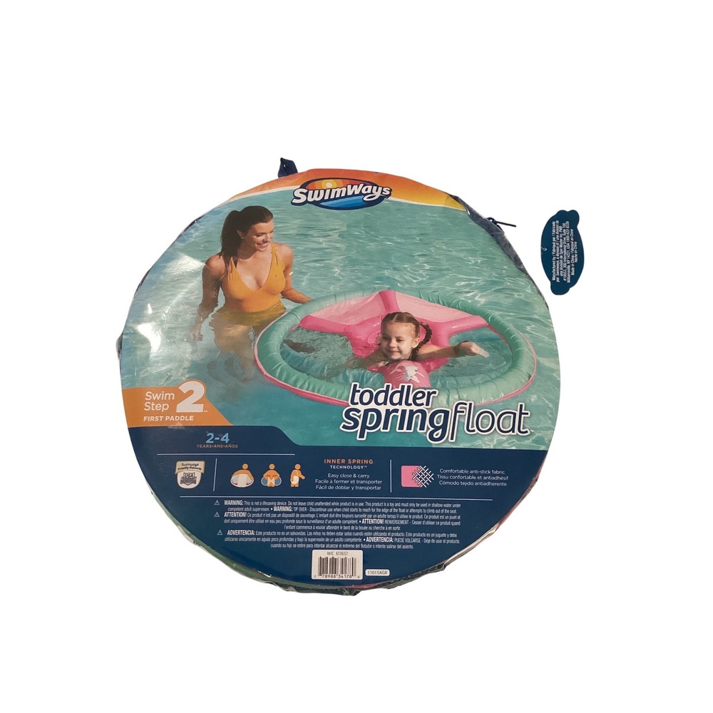 SwimWays Toddler Spring Float Swim Step 2 First Paddle Ages 2-4 Pink Green‎